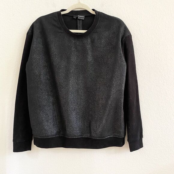 The Kooples Wool Cotton Blend Glittery Crew Neck Oversized Sweater M - Picture 1 of 10